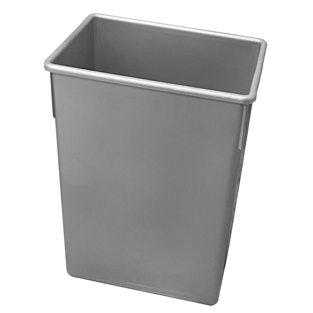 PAPELERA 15 LT RECTANGULAR SIN TAPA GRIS 1 ID