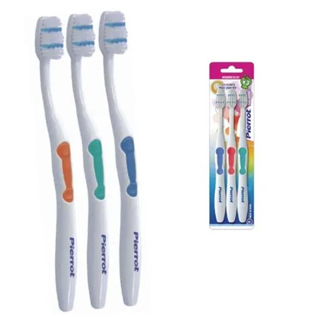 CEPILLO DIENTES MEDIO PIERROT 3 UDS