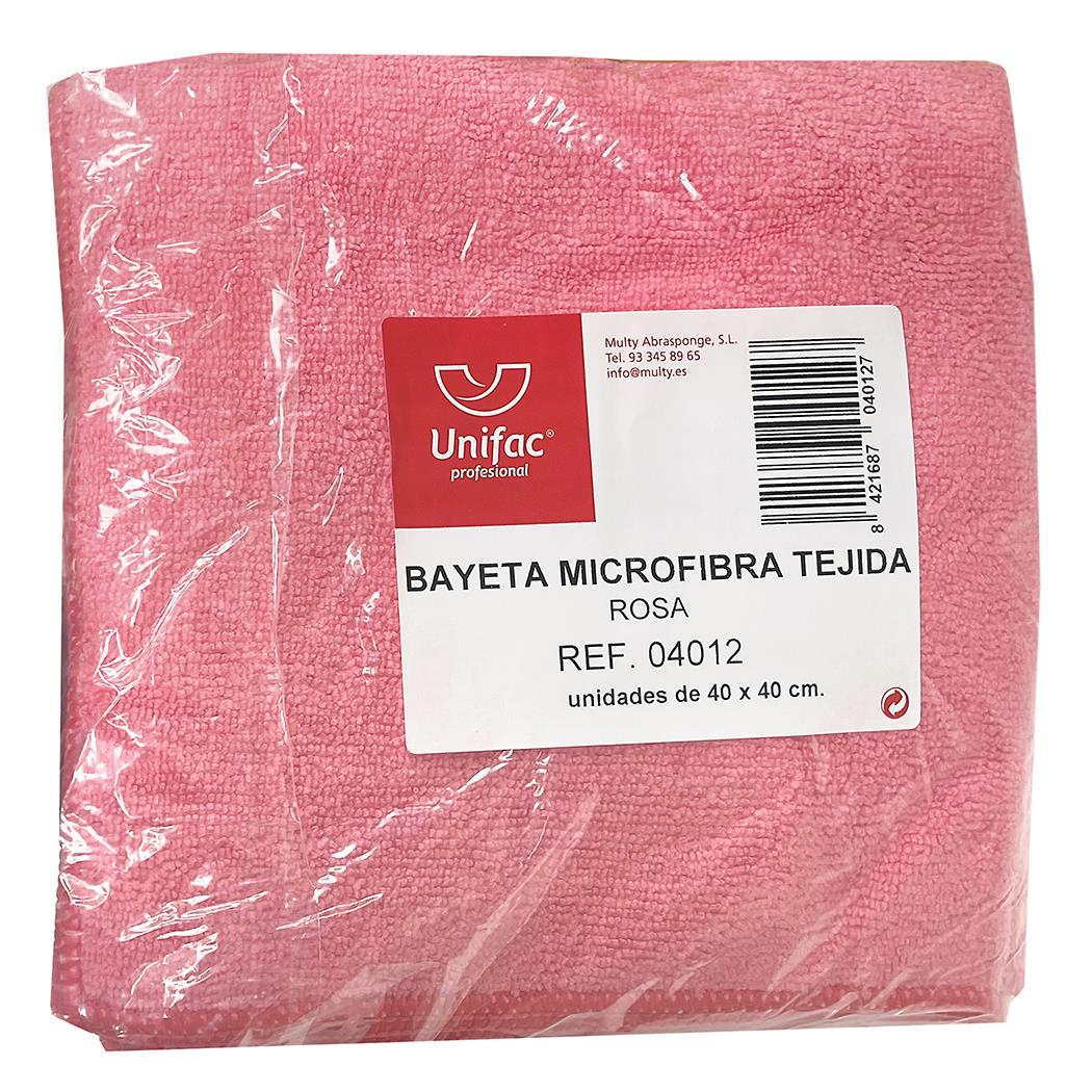BAYETA MICROFIBRA 40x40 CM UNIFAC ROSA 4 UDS