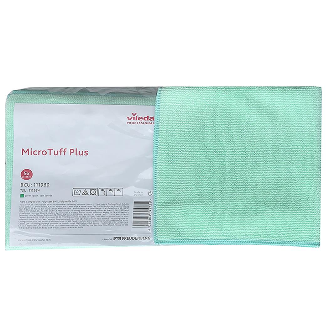 BAYETA MICROFIBRA 38X38 MICROTUFF PLUS VERDE 5UD