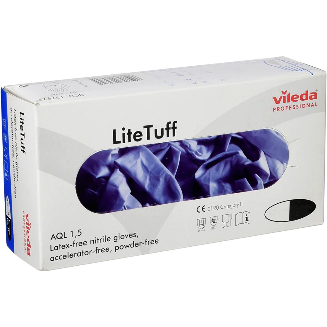 GUANTE DESECHABLE NITRILO AZUL VILEDA TL 100UD