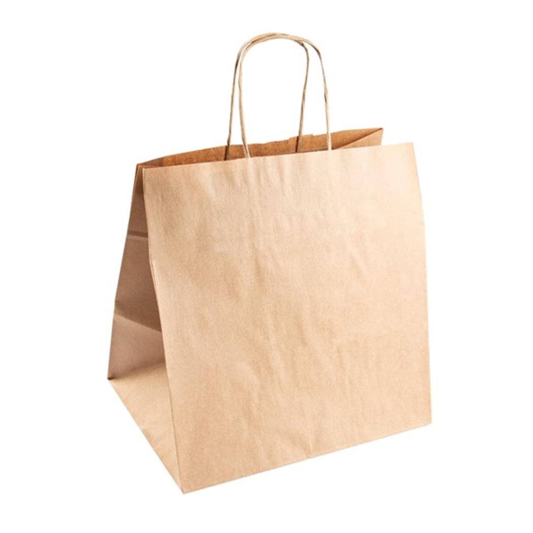 BOLSA ASA PAPEL 32+22x33CM BASE ANCHA KRAFT 250U